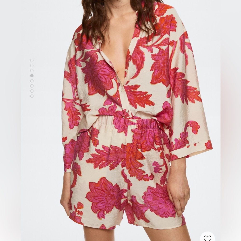 Mango flowy blouse & shorts set